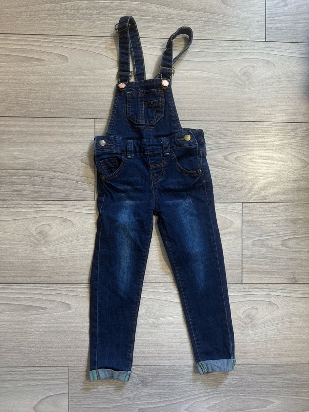 Kids Dark Blue Denim Overalls - Size 3-4 Years